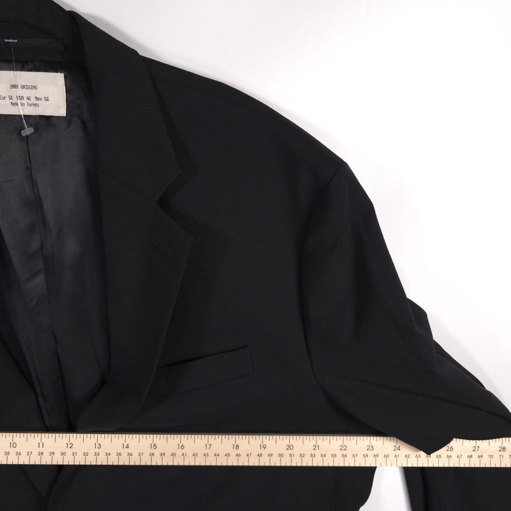 ZARA ORIGINS NWOT 100% WOOL 2 Button Blazer Sport Coat 1564/104/800 Size 46 - Picture 5 of 14